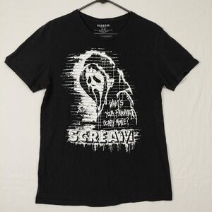 Scream Ghostface Size M T-Shirt Black Graphic Scary Movie Horror Tee Halloween